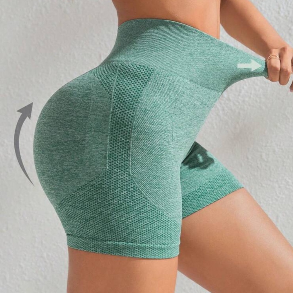 SHEIN Women's Green Gym Bike Shorts Athletic